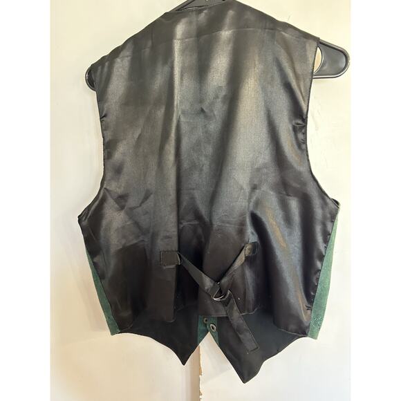 Ashlyn Floral Sleeveless Vest Womens Large Vintage Embroidered Green Leather - Picture 6 of 6
